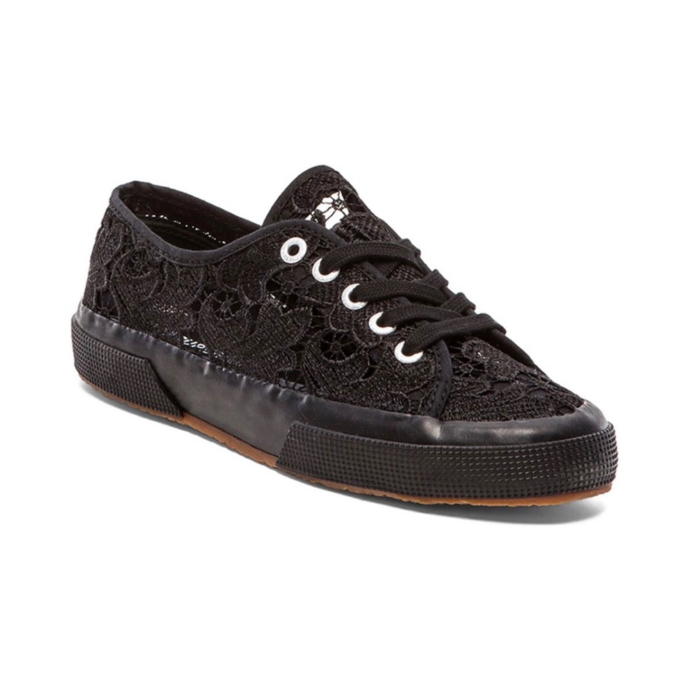 Black lace superga sneakers